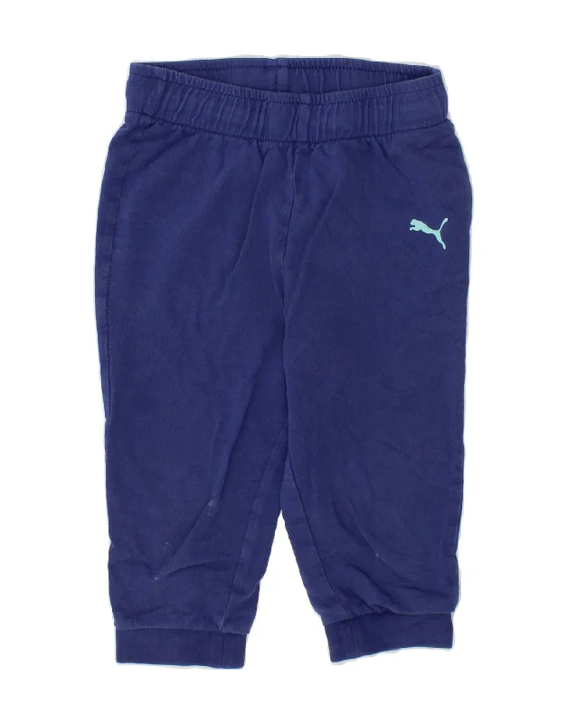 Dessert Matching PUMA Baby Boys Joggers Tracksuit Trousers 12-18 Months Navy Blue Cotton