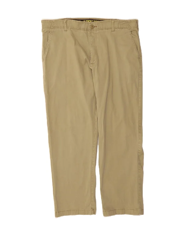 Simple Solid Color LEE Mens Extreme Comfort Slim Chino Trousers W38 L29 Beige Cotton