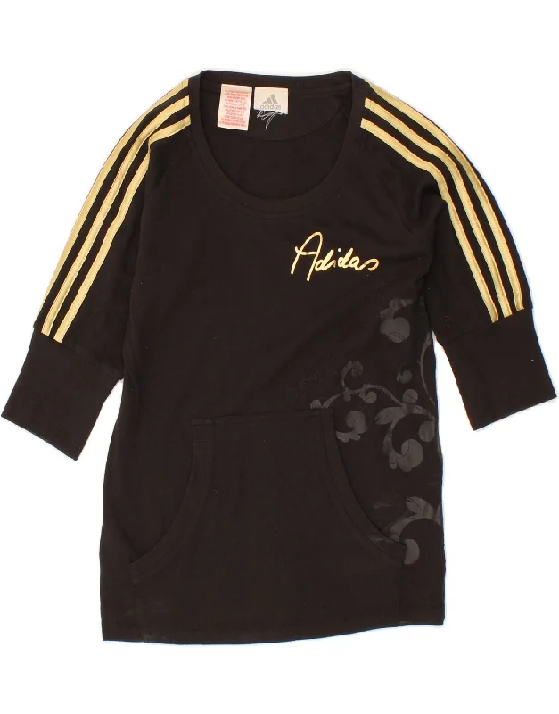 Fashion And Simplicity ADIDAS Girls 3/4 Sleeve Sweatshirt Jumper 12-13 Years Black Paisley Fashion And Simplicity ADIDAS Girls 3/4 Sleeve Sweatshirt Jumper 12-13 Years Black Paisley