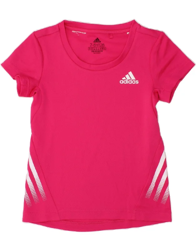 Cozy Pants ADIDAS Girls Aeroready T-Shirt Top 7-8 Years Pink