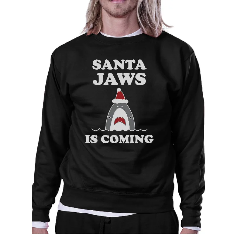 Daily Comfort Santa Jaws Is Coming Black Sweatshirt
