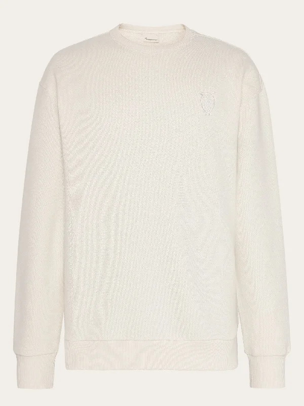 Relaxed Fit Straight fit sweat with embroidery at chest - Egret