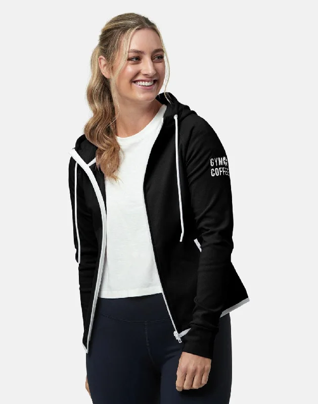 Cool Summer Chill Zip Hoodie in Black