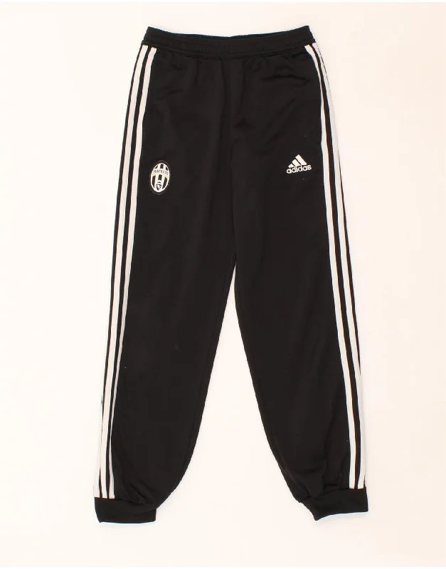 Street Cool ADIDAS Boys Juventus Tracksuit Trousers Joggers 9-10 Years Black Polyester