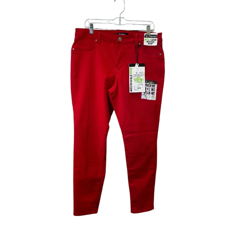Stunning Fashion Jeans Skinny By D Jeans In Red, Size:14