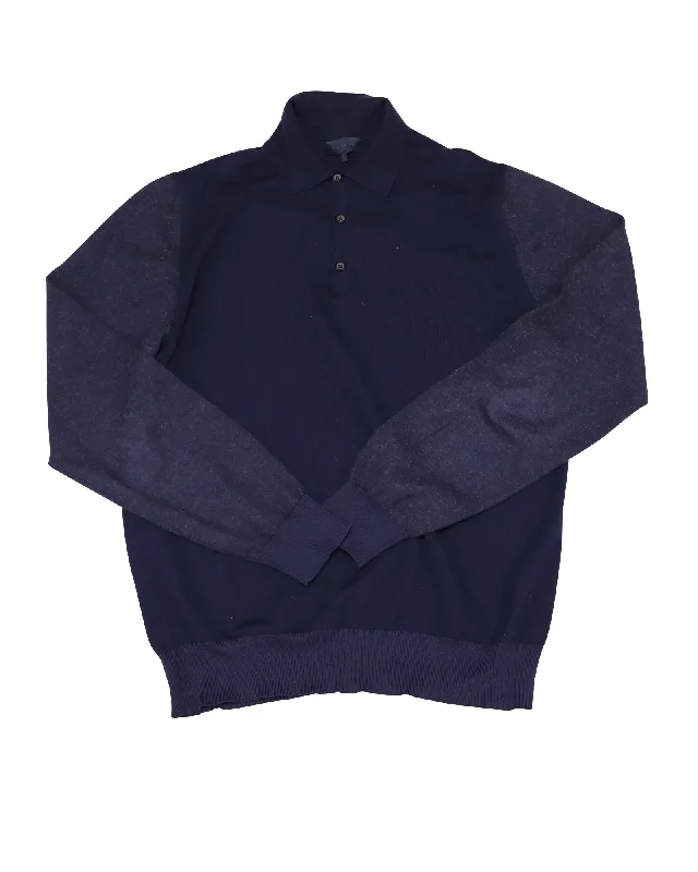 Modern Comfort Wear Lanvin Long sleeves Shirt in Navy Blue Wool