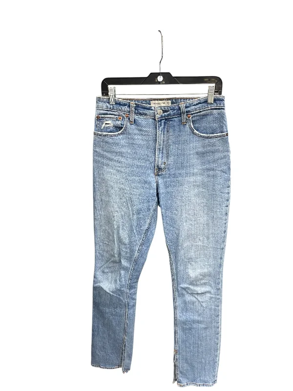 Elegant Series Jeans Straight By Abercrombie And Fitch In Blue Denim, Size: 4