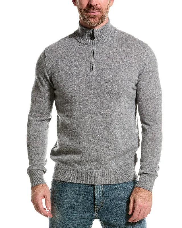 Sporty Comfort Alashan Cashmere 1/4-Zip Mock Sweater