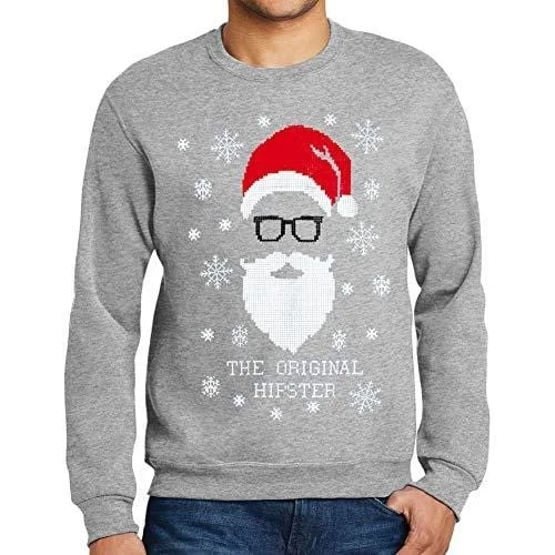 Classic Style Ultrabasic - Homme Graphique The Original Hipster Sweatshirt Action de Grâces Xmas Cadeau Idées Tee Gris Chiné