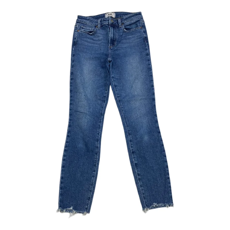 Knitted Design Jeans Skinny By Paige In Blue Denim, Size: 2