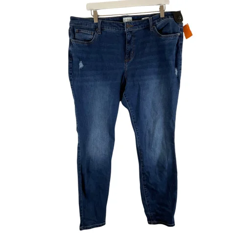 Warm Wear Jeans Skinny By Wonderly In Blue Denim, Size: 18