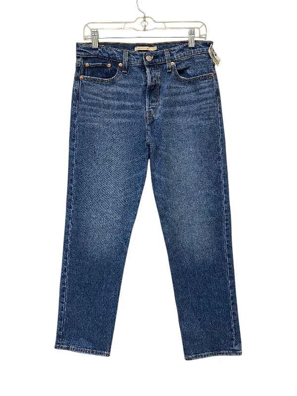 Timeless Comfort Jeans Straight By Levis In Blue Denim, Size: 8