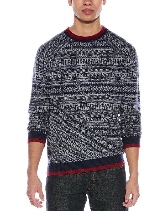 Cozy Essentials tyler böe Bias Snowflake Pattern Wool-Blend Crewneck Sweater