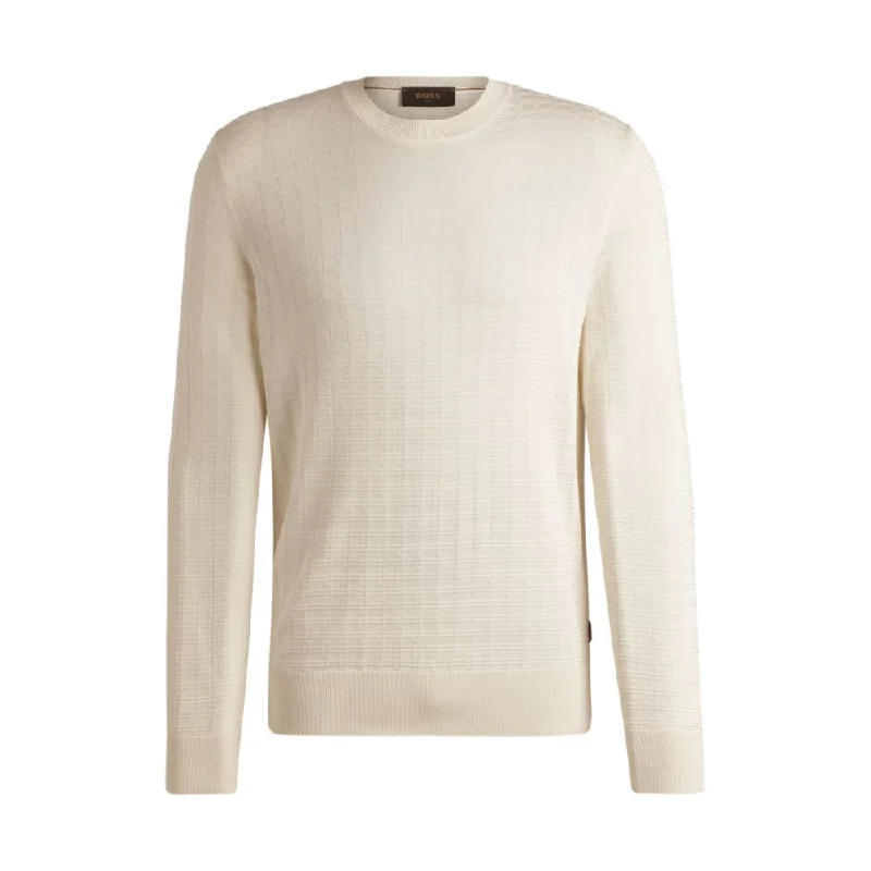 Timeless Comfort Silk sweater with knitted structure in regular fit