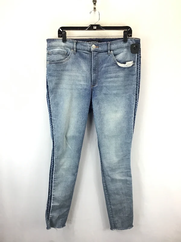 British Style Jeans Skinny By Express In Blue Denim, Size: 14
