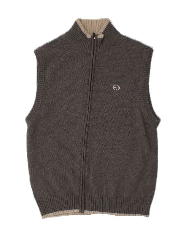 Knowledge And Elegance SERGIO TACCHINI Boys Sleeveless Cardigan Sweater 14-15 Years Grey