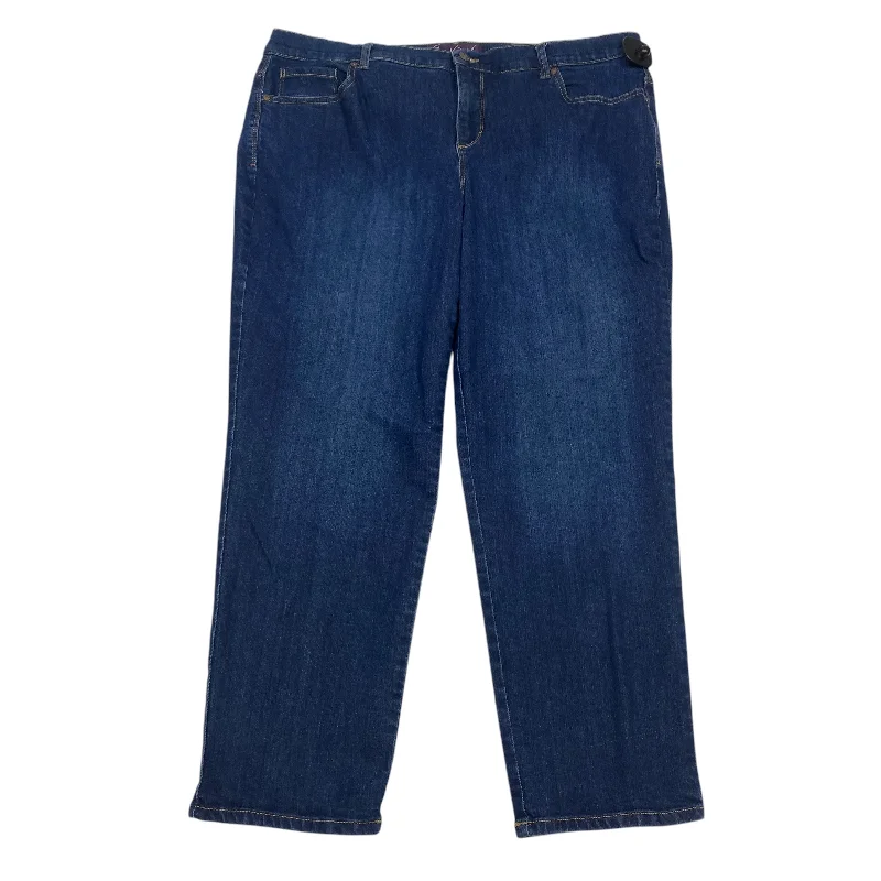 New Products Jeans Straight By Gloria Vanderbilt In Blue Denim, Size: 18
