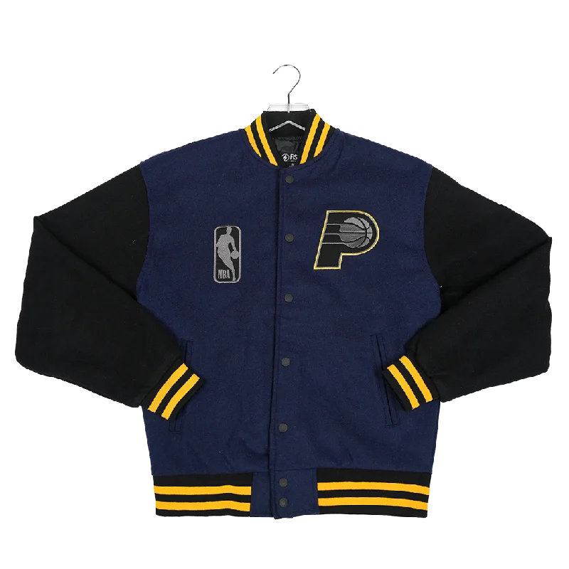 Weekend Wear Adult Indiana Pacers Black History Month Varsity Jacket in Black by FISLL