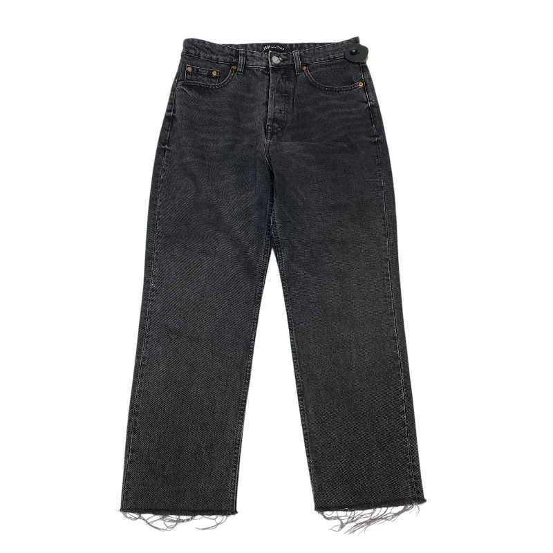 American Style Jeans Straight By Zara In Grey Denim, Size: 8