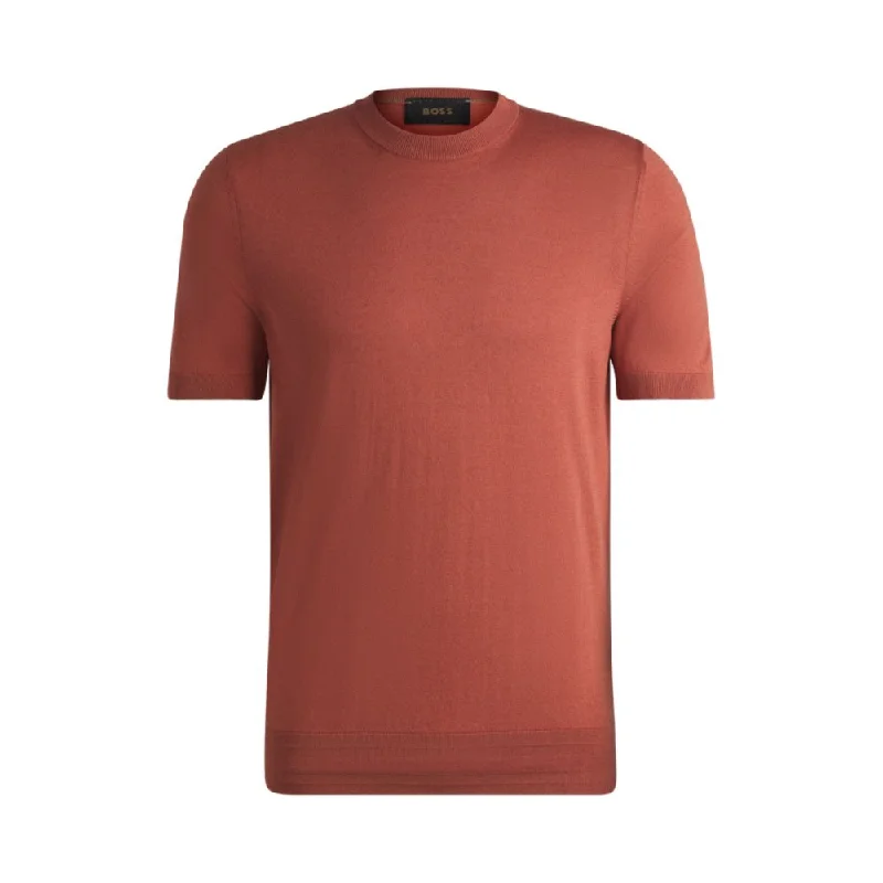 Breezy Style Regular-fit knit T-shirt in silk and cotton