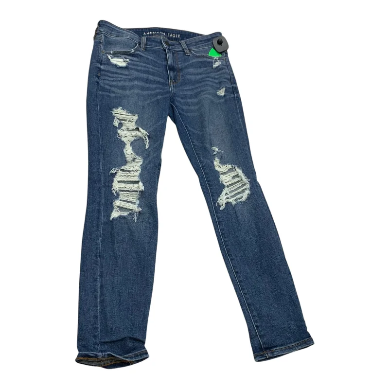 Classic Retro Jeans Skinny By American Eagle In Blue Denim, Size: 8