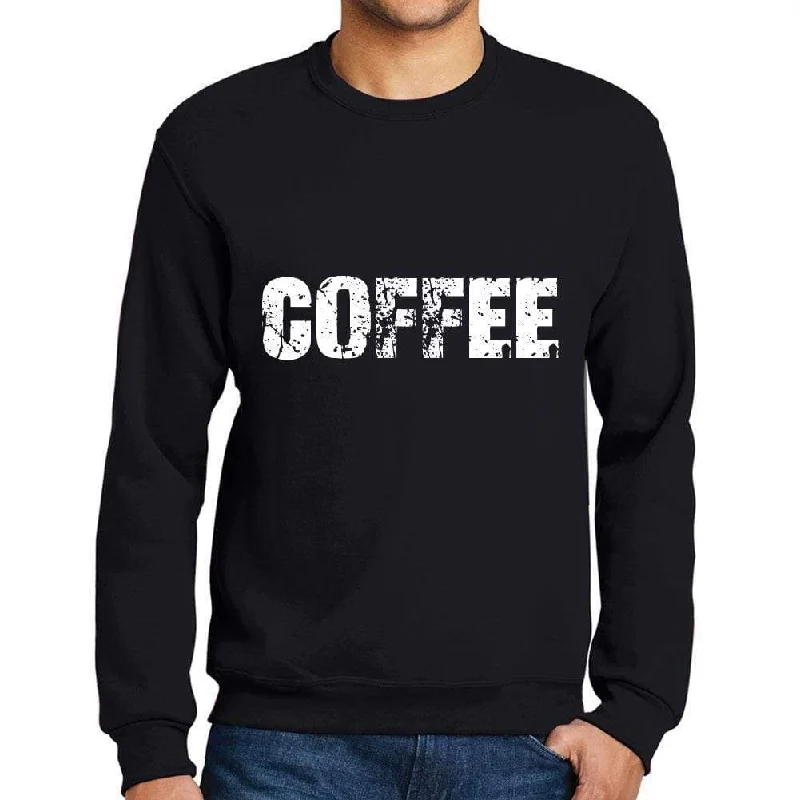 Cozy Pants Men's Printed Graphic Sweatshirt Popular Words COFFEE Deep Black