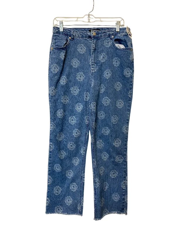 Elegant Wear Jeans Straight By Versona In Blue Denim, Size: 12