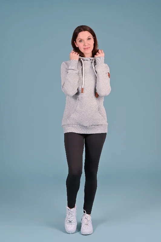 Comfortable And Simple Cassy Light Heather Grey Hoodie