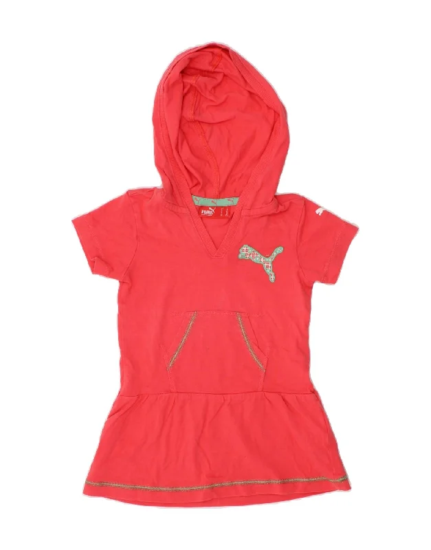 Modern Comfort PUMA Baby Girls Hooded T-Shirt Dress 9-12 Months Pink Cotton