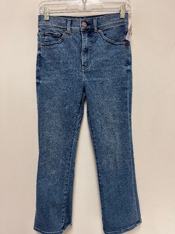 French Style Jeans Flared By Express In Blue Denim, Size: 4