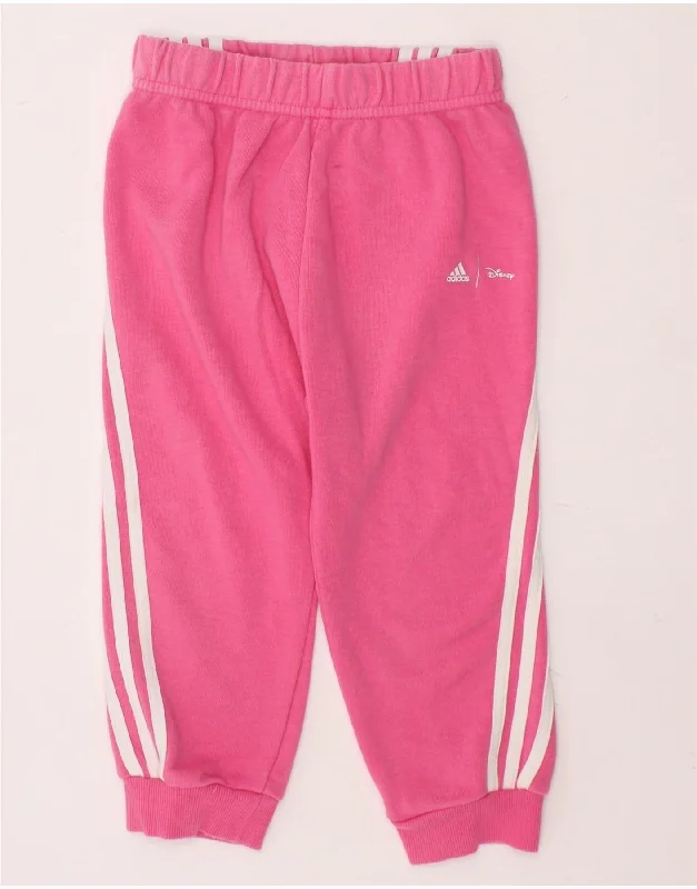 Cozy Chic Wear ADIDAS Girls Disney Tracksuit Trousers Joggers 3-4 Years  Pink