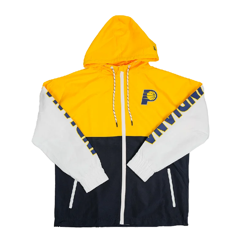 Effortless Comfort Adult Indiana Pacers Full-Zip Windbreaker Jacket in Navy by New Era