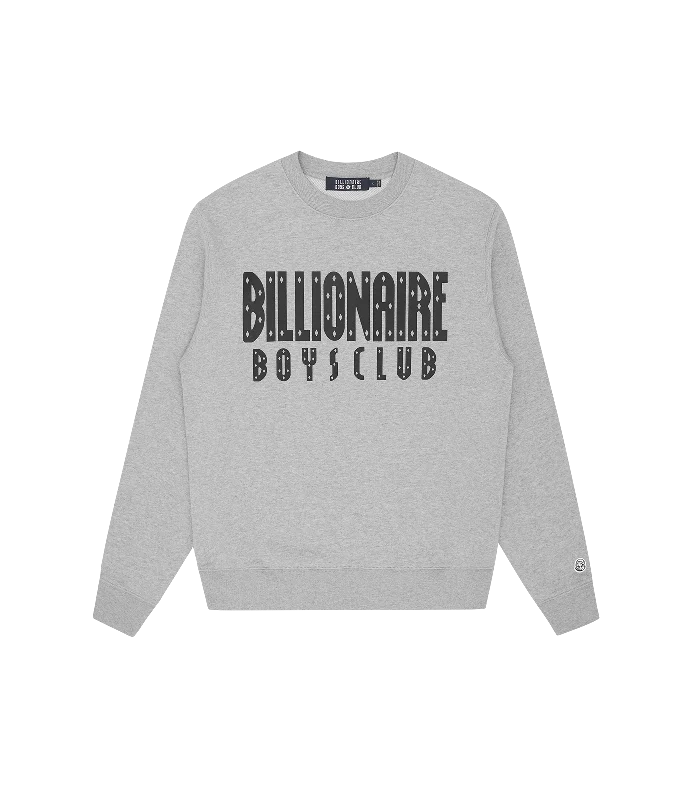 Breathable Design STRAIGHT LOGO CREWNECK - HEATHER GREY