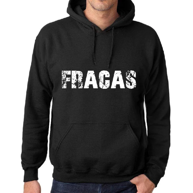 Unique Design Men's Women's Unisex Printed Graphic Cotton Hoodie Soft Heavyweight Hooded Sweatshirt Pullover Popular Words FRACAS Deep Black