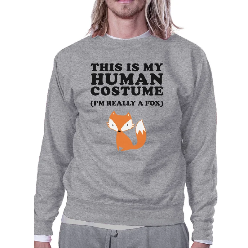 Simple Style This Is My Human Costume Fox Grey Sweatshirt