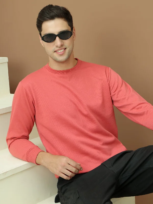 High Street Design VimaL Jonney Regular Fit Pink Solid Sweatshirt For Men