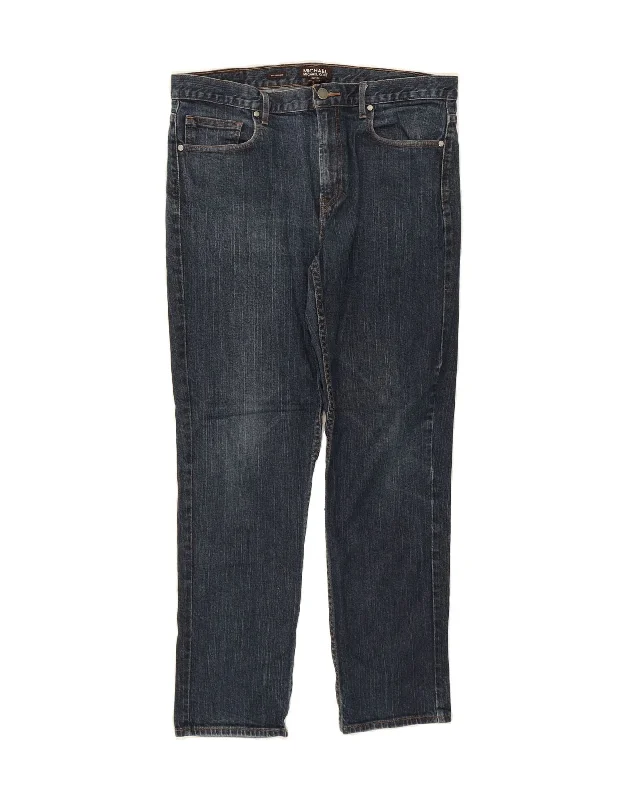 Slightly Flared Design MICHAEL KORS Mens Tailored Fit Slim Jeans W34 L30 Blue