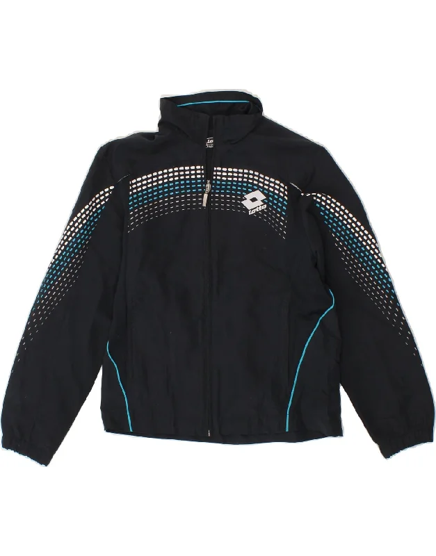 Casual Elegance LOTTO Boys Graphic Tracksuit Top Jacket 9-10 Years Small  Navy Blue