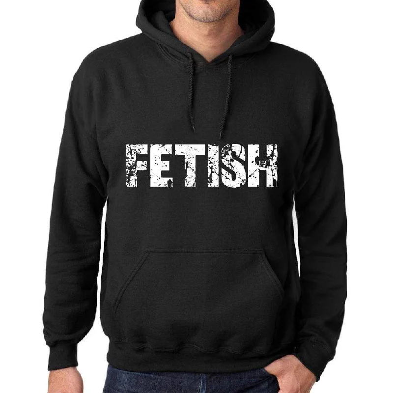 Elegant And Elegant Men's Women's Unisex Printed Graphic Cotton Hoodie Soft Heavyweight Hooded Sweatshirt Pullover Popular Words FETISH Deep Black