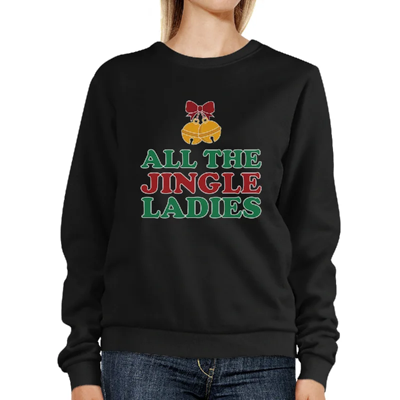 Elegant Outline All The Jingle Ladies Black Sweatshirt