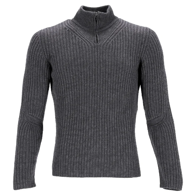Personal Charm Prada Sport Half Zip Turtleneck Pullover in Grey Wool