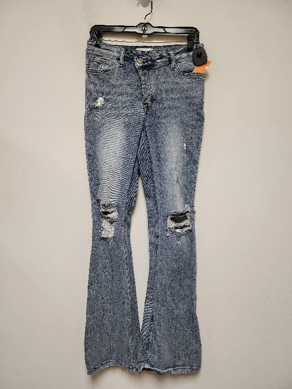 Comfortable Lounge Wear Jeans Wide Leg By Vervet In Blue Denim, Size: 6