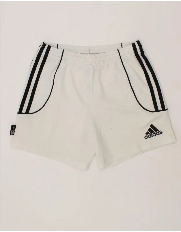 Diamond Series ADIDAS Boys Graphic Sport Shorts 9-10 Years 2XS White Polyester