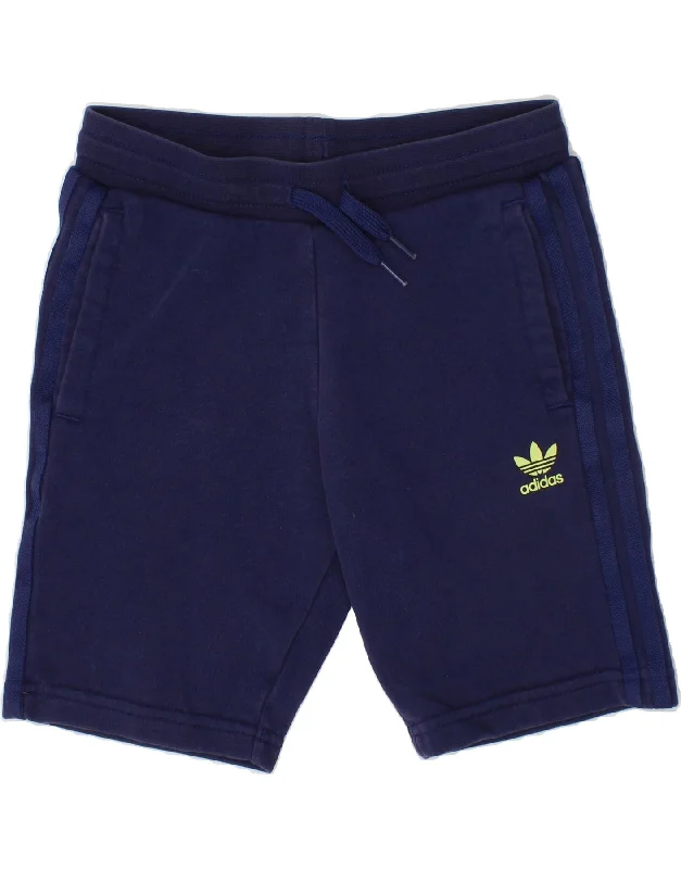 Advanced Customization ADIDAS Boys Sport Shorts 7-8 Years Navy Blue Cotton