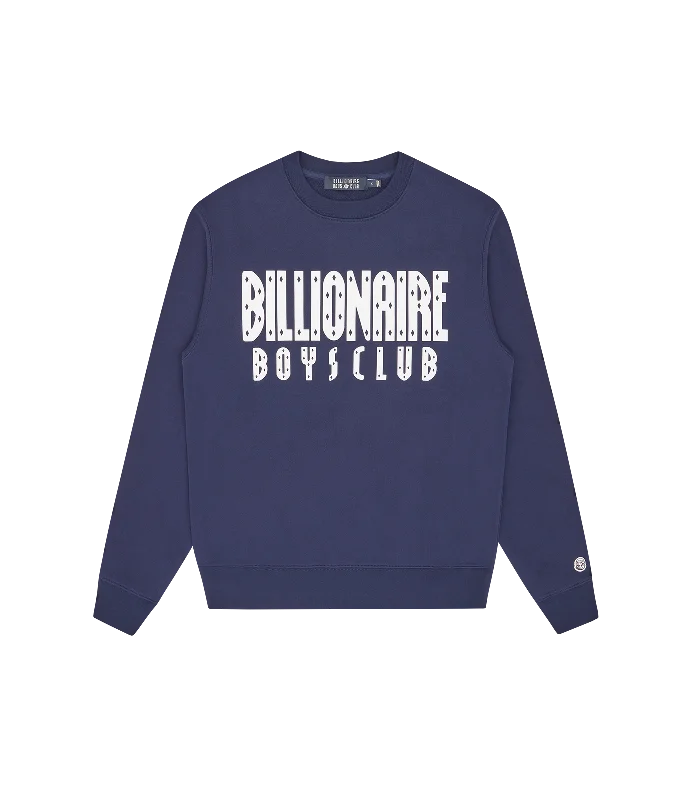 Fashionable In The Times STRAIGHT LOGO CREWNECK - NAVY
