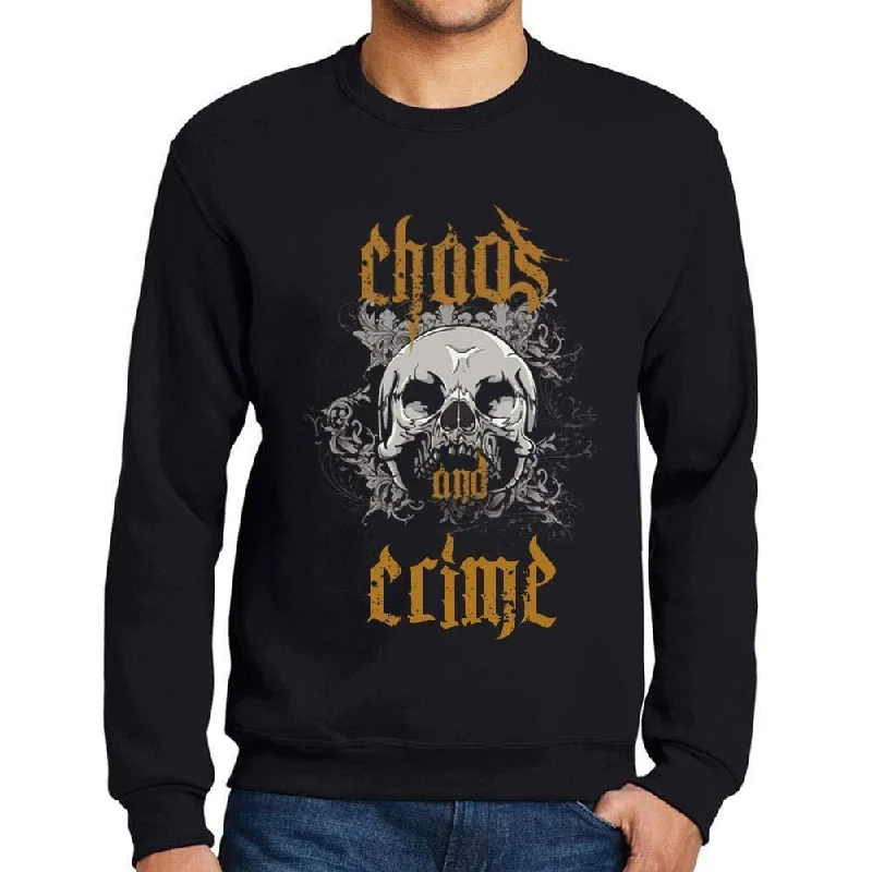 Minimal Classic Ultrabasic - Homme Imprimé Graphique Sweat-Shirt Chaos and Crime Noir Profond