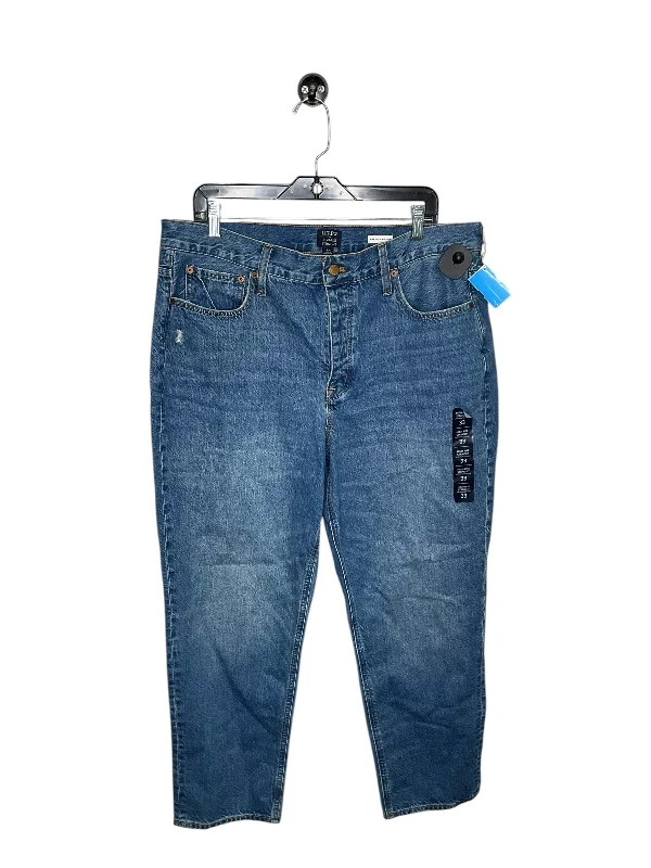 Breathable Style Jeans Straight By J. Crew In Blue Denim, Size: 16