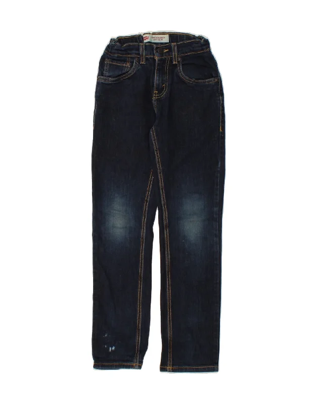 Carefree Style LEVI'S Boys 511 Slim Jeans 9-10 Years W22 L25 Navy Blue Cotton