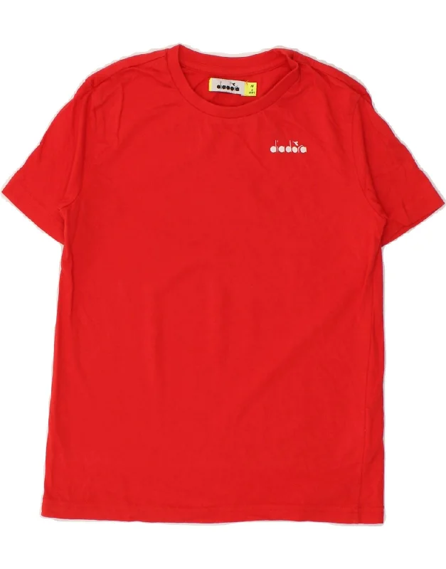 Modern Tailoring DIADORA Boys T-Shirt Top 7-8 Years Medium  Red Cotton