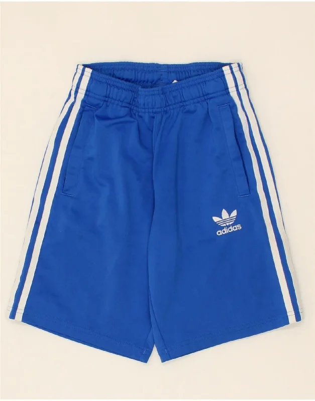 Double-sided Wear ADIDAS Boys Sport Shorts 9-10 Years Blue Polyester